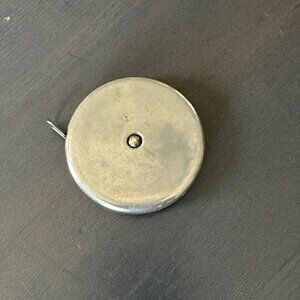 🎞️ Vintage Fulton Metal Tape Measure | 10 ft | Silver Metal Ruler | Industrial